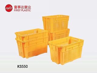 KS550网孔型翻转套叠塑料周转箱