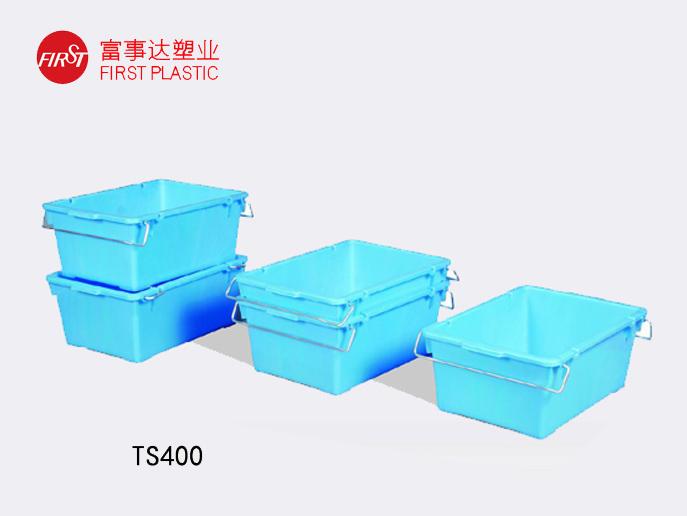 TS400翻转套叠塑料周转箱